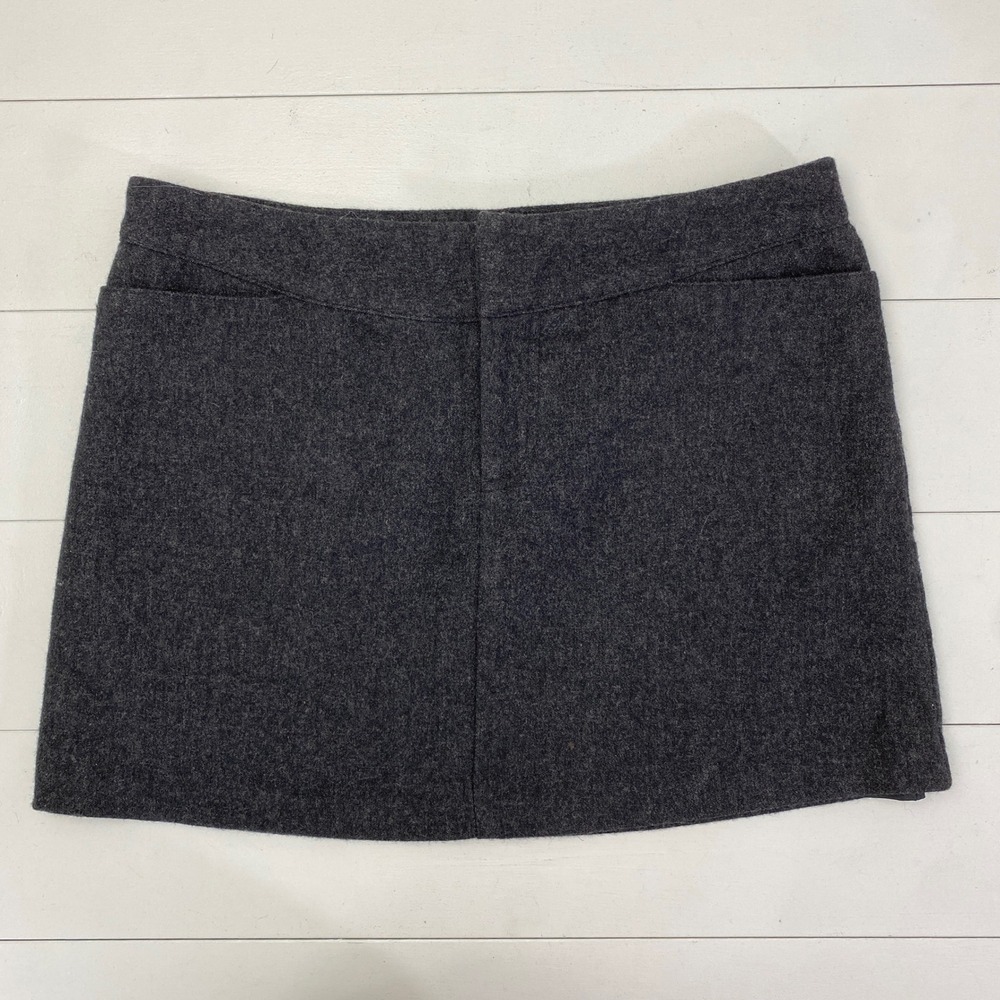 Vtg American Eagle Outfitters Wool Blend Mini Skirt Womens 8 Charcoal Gray y2k‎